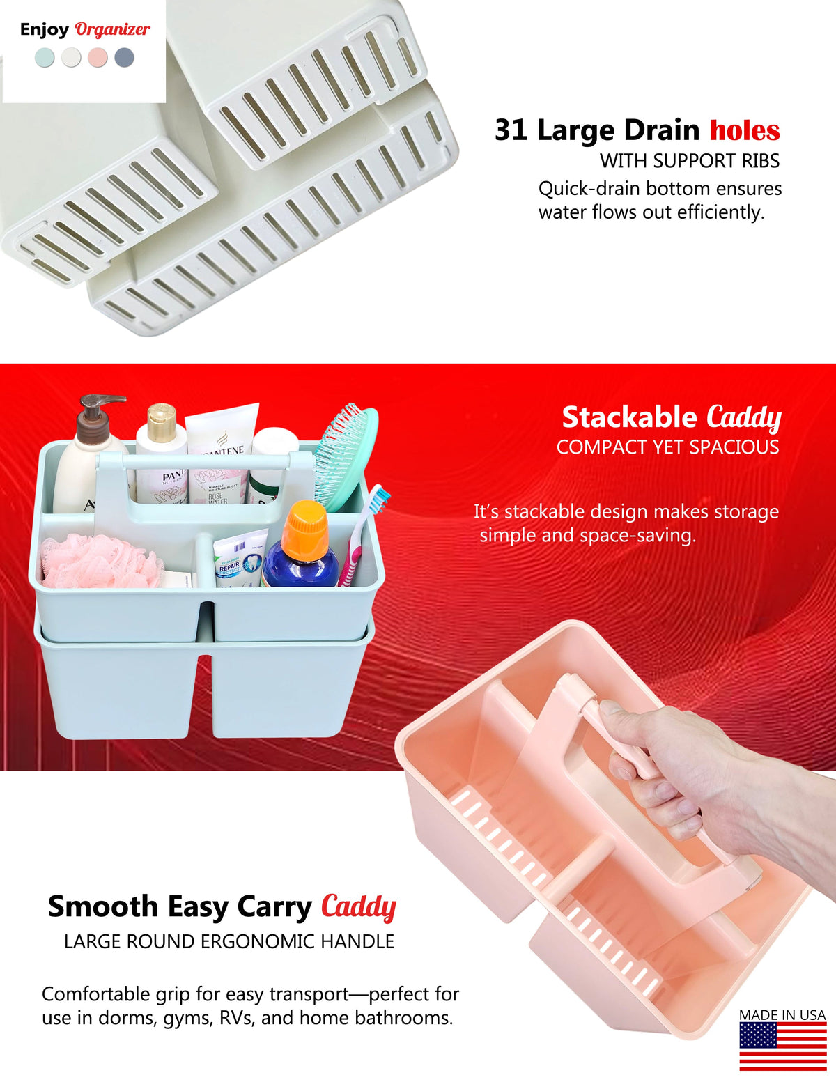 Shower Caddy Organizer with handler