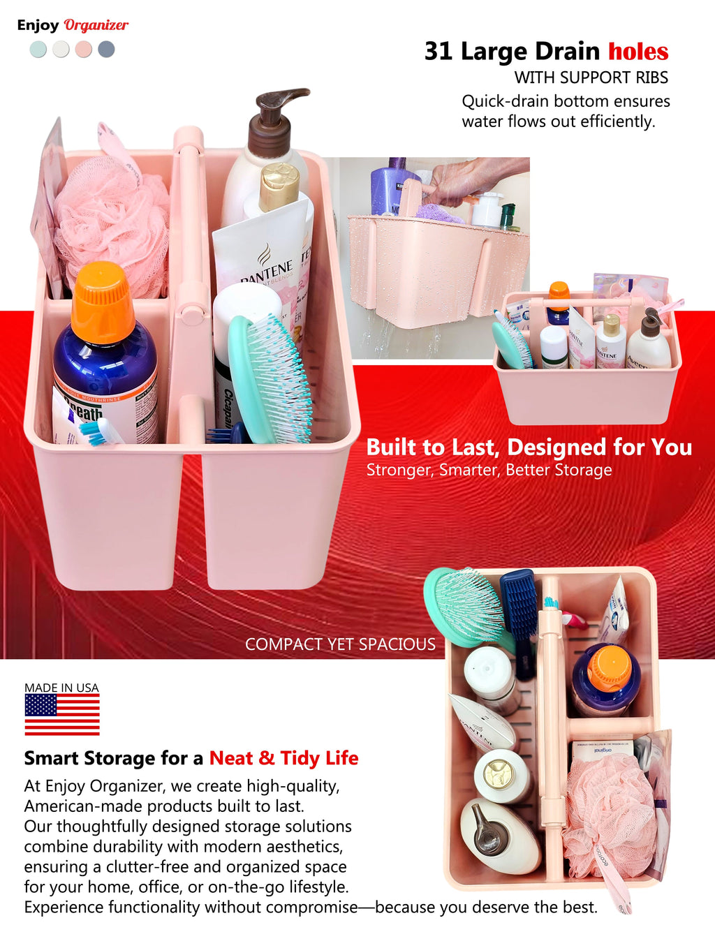 Shower Caddy Organizer with handler