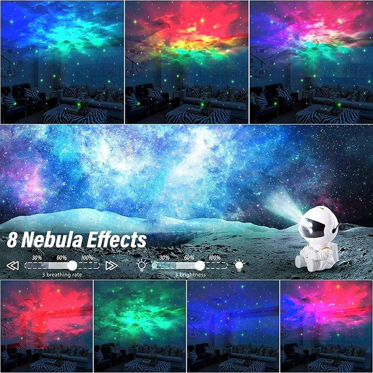 Astronaut Galaxy & Star Night Light Projector