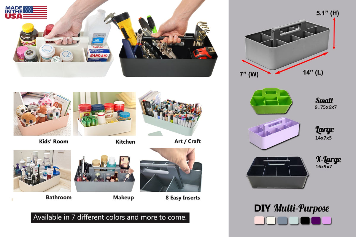 3-Pack Portable Storage Organizer Caddies
